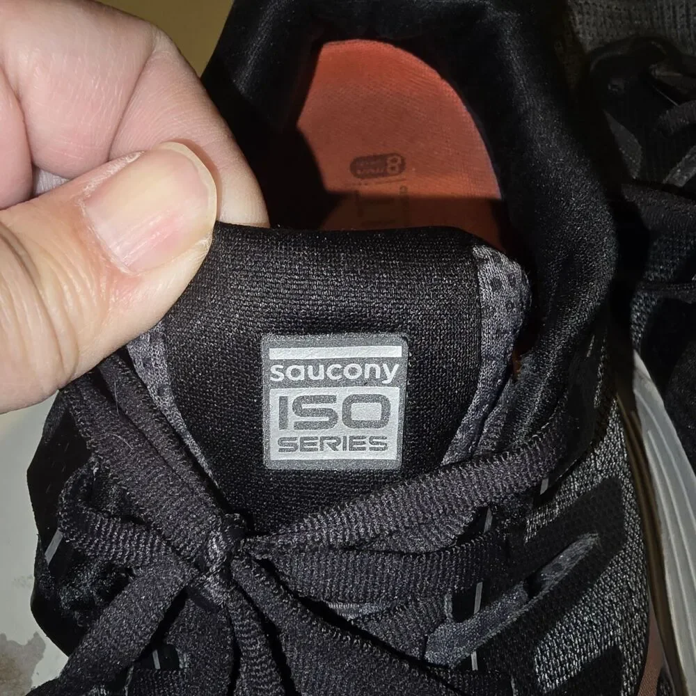 Saucony Mens Guide ISO S20464-3 Black Running Shoes Sneakers Size 12